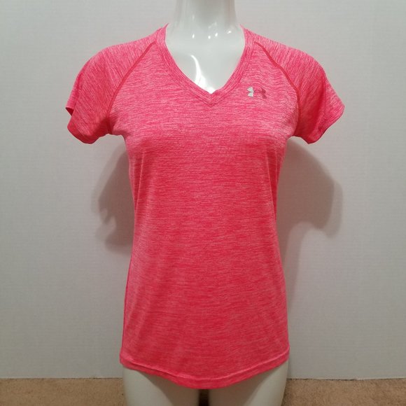 Under Armour shirt Small Twisted Tech HeatGear Semi-Fitted v-neck gym workout - Picture 1 of 10